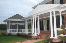 porch posts and railings at Leisure World